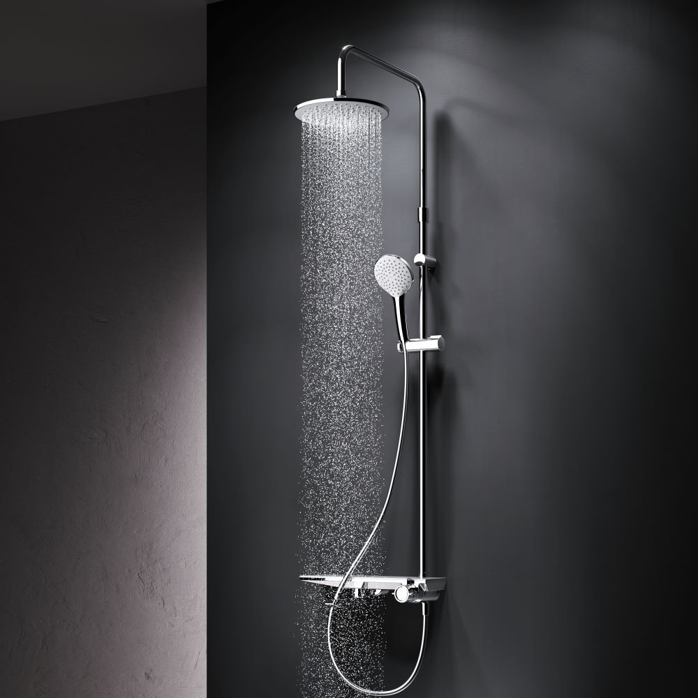 Душевая система со смесителемполкой для ванны и душа AM.PM Gem F0790700 Душевая система со смесителемполкой для ванны и душа AM.PM Gem F0790700