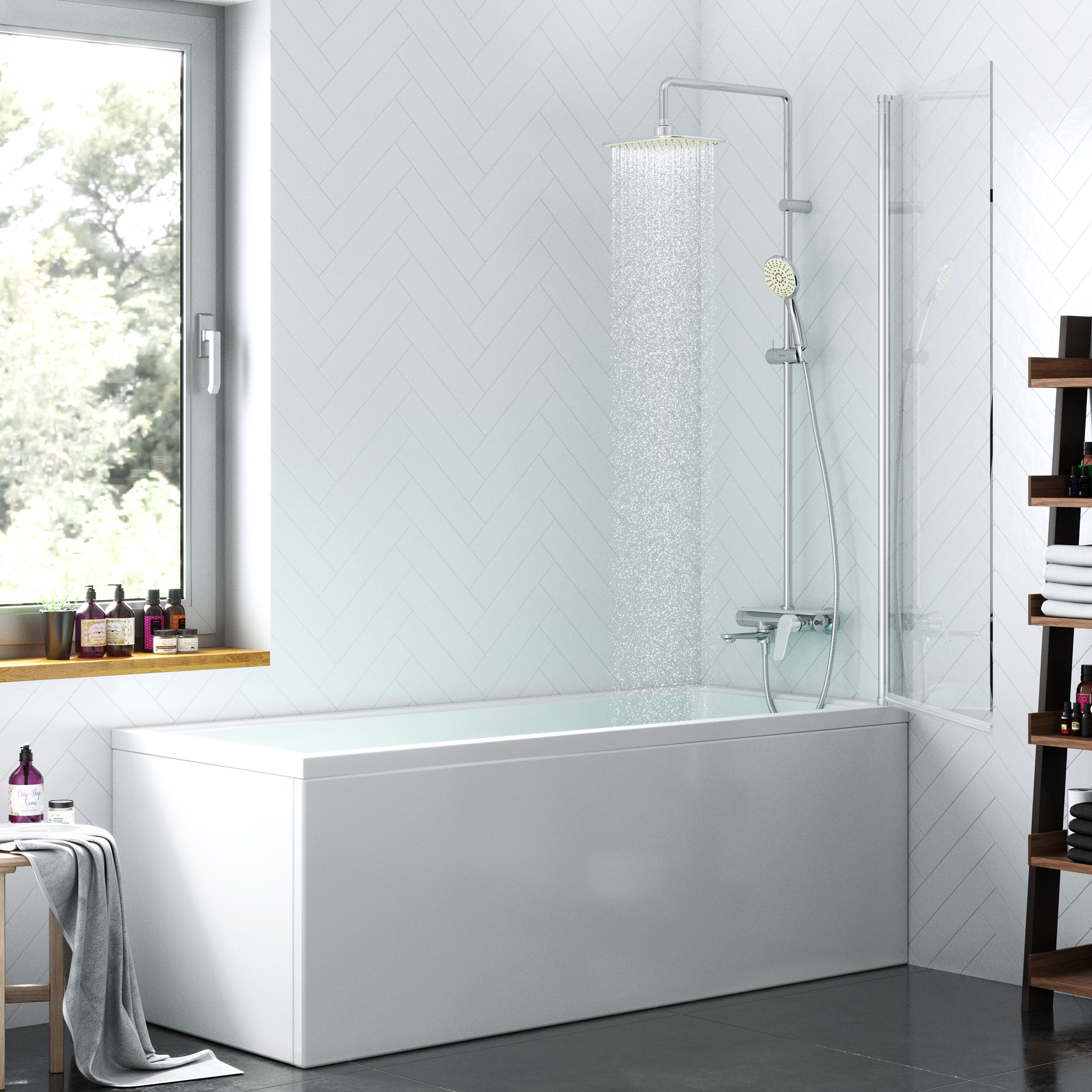 Душевая шторка на ванну 80х140 см Damixa Skyline DX35WBS-D080-140MT Душевая шторка на ванну 80х140 см Damixa Skyline DX35WBS-D080-140MT