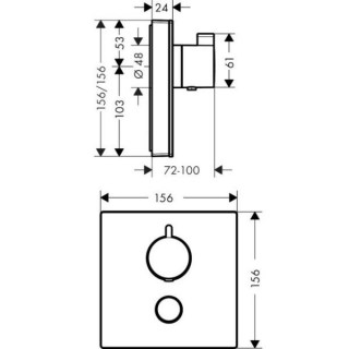 hansgrohe 15735400 showerselect highflow termostat glass