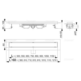 alcaplast apz106 750 professional low dushevoj lotok trap