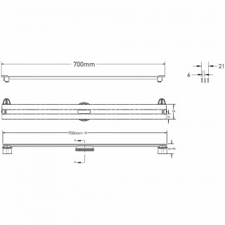 berges 092053 dushevoj lotok super slim 700 zoloto