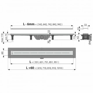 dushevoj lotok alcaplast apz18 550m simple