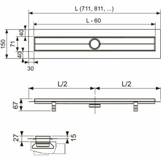 dushevoj lotok tece drainline 600700 70 sm