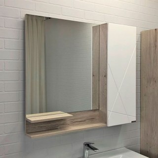 Зеркало-шкаф Comforty Мерано-90 00-00008508CF дуб дымчатый